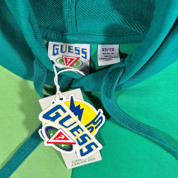 GUESS X J Balvin hoodie Men’s Sz XS Vibras Track Green - Picture 6 of 8
